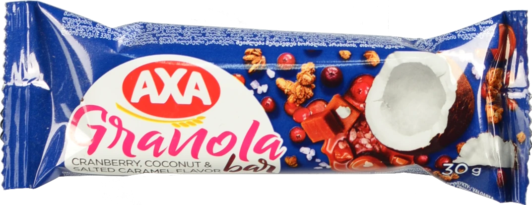 Батончик гранола Axa 30г журавлина кокос солона карамель