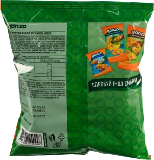 Кільця кукурудзяні зі смаком цибулі Gonzo м/у 40г
