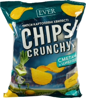 Чипси EVER 110г картопляні хвилясті сметана лук