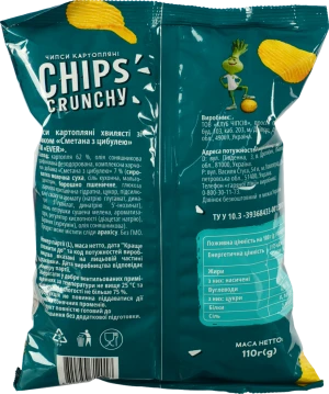 Чипси EVER 110г картопляні хвилясті сметана лук