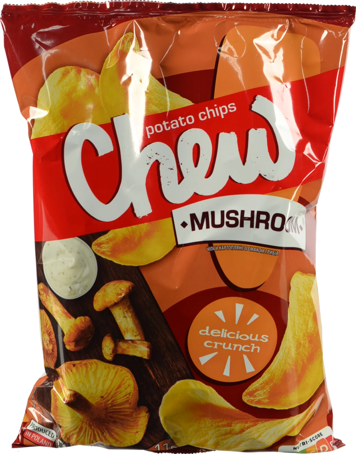 Чіпси CHEW 110 г зі смаком грибів у вершках