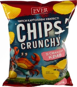 Чипси EVER 110г картопляні хвилясті краб