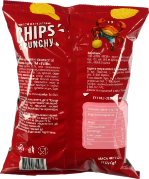 Чипси EVER 110г картопляні хвилясті краб