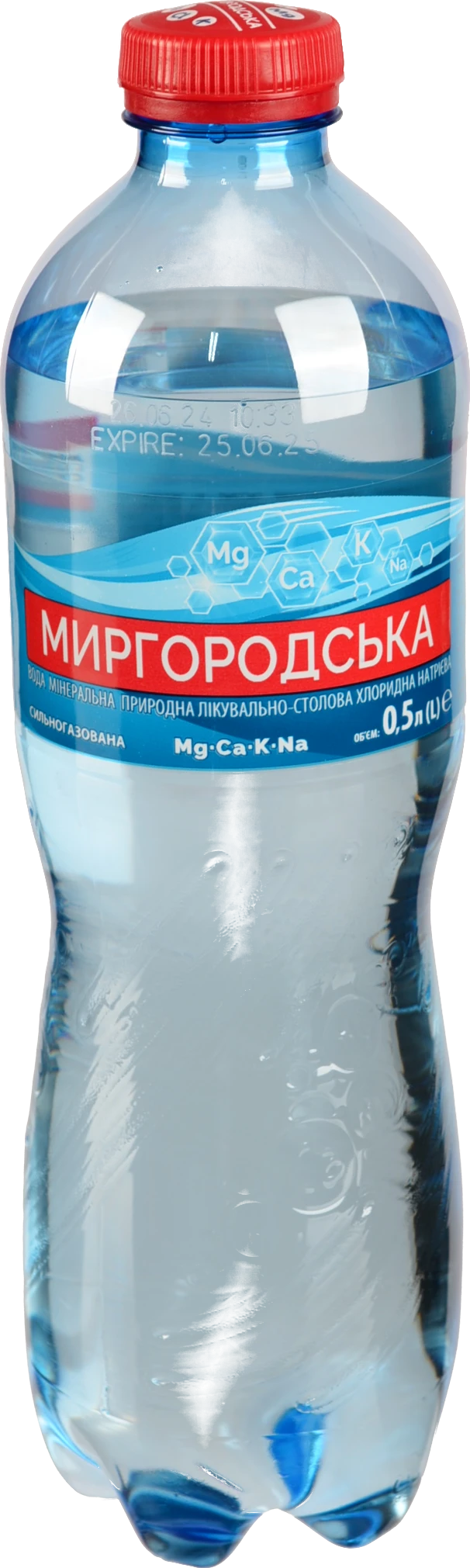 Вода мінеральна сильногазована Миргородська п/пл 0.5л