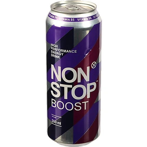 Напій енергетичний безалкогольний сильногазований Boost Non Stop з/б 0.5л