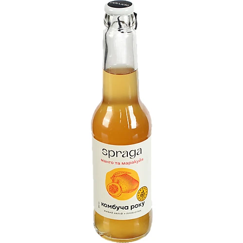 Напій безалкогольний слабогазований Манго та маракуйя Комбуча Spraga с/пл 250мл