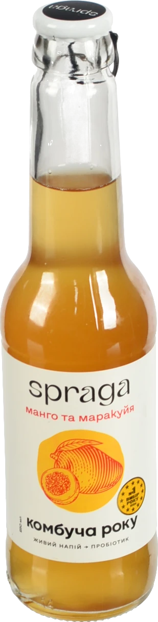 Напій безалкогольний слабогазований Манго та маракуйя Комбуча Spraga с/пл 250мл
