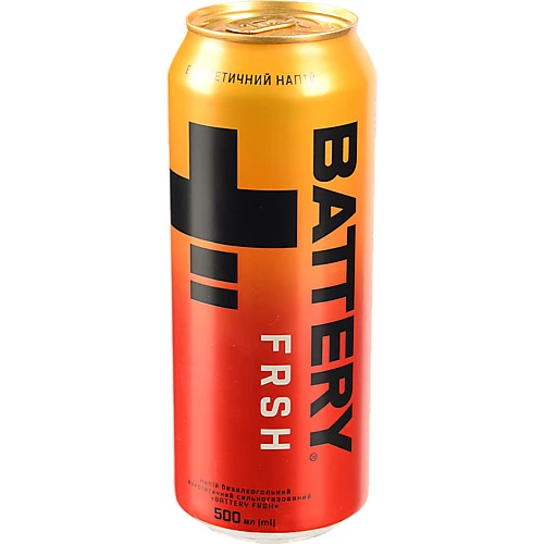 Напій енергетичний безалкогольний сильногазований Frsh Battery з/б 500мл
