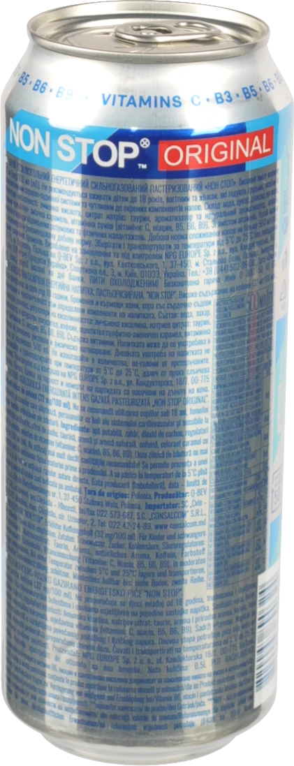Напій безалкогольний енергетичний сильногазований Original Non Stop з/б 0.5л