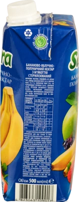 Нектар бананово-яблучно-полуничний з м'якоттю Sandora 500мл