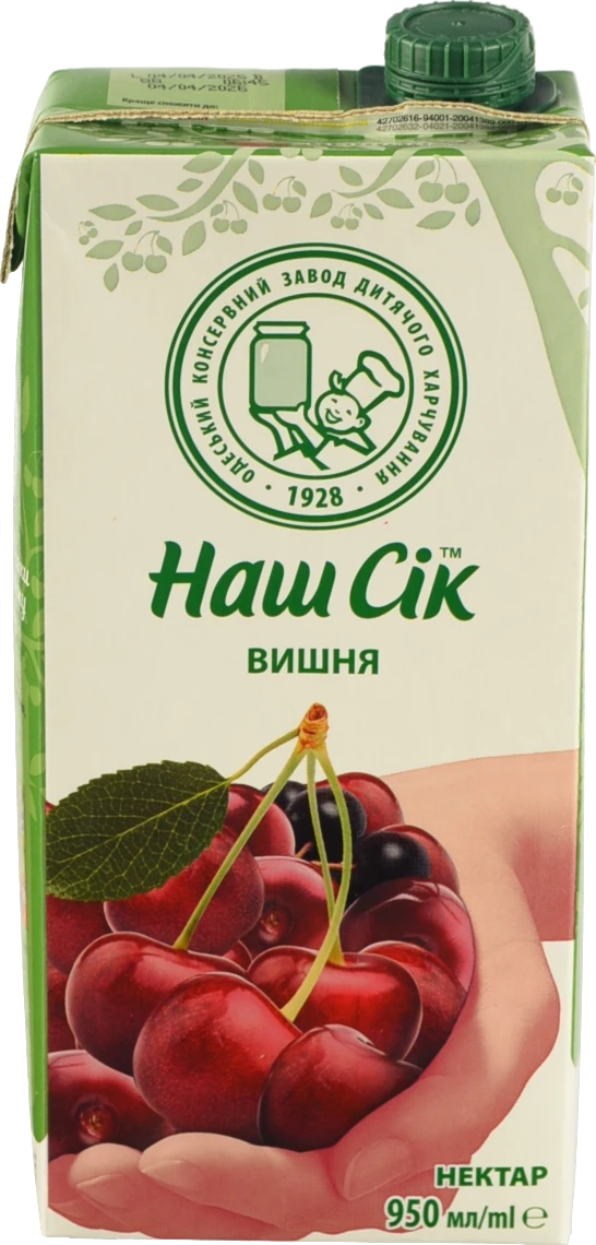 Нектар Вишня Наш сік 0.95л