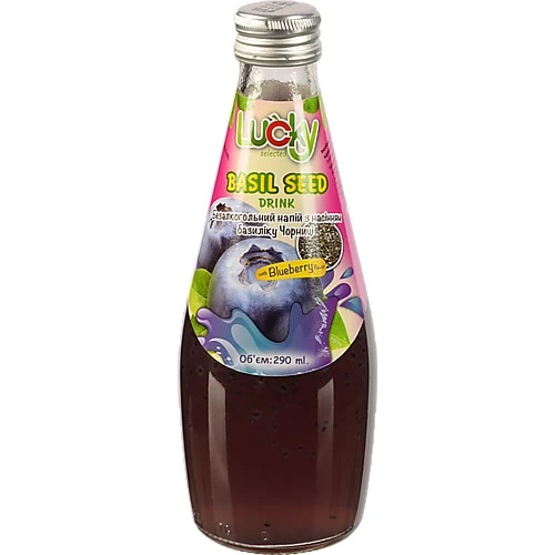 Напій Lucky 290мл чорниця насіння базиліка