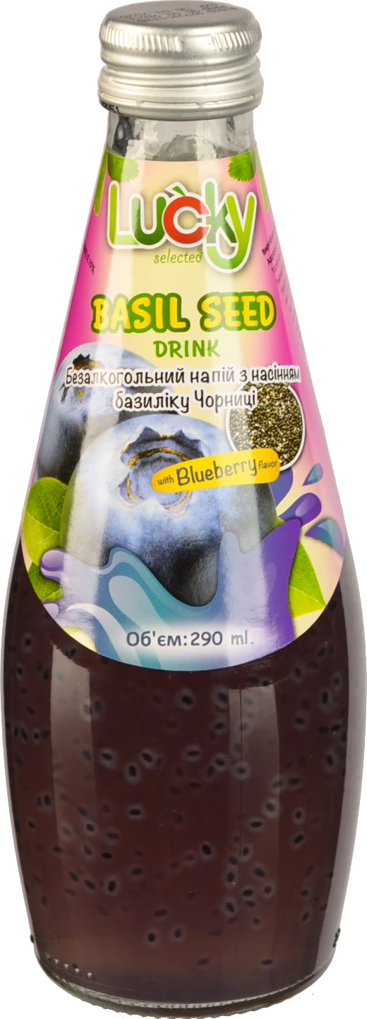Напій Lucky 290мл чорниця насіння базиліка