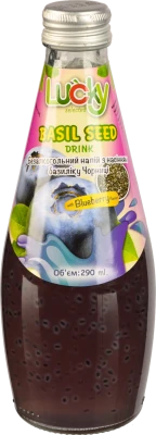 Напій Lucky 290мл чорниця насіння базиліка