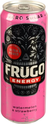 Напій енергетичний безалкогольний сильногазований Watermelon&Strawberry Energy Frugo з/б 330мл