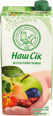 Сік з м'якоттю Мультивітамін Наш сік т/п 0.95л