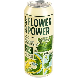 Квас Тарас Flower Power 0.5л смак квітів бузини та лемонграсу з/б