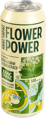 Квас Тарас Flower Power 0.5л смак квітів бузини та лемонграсу з/б