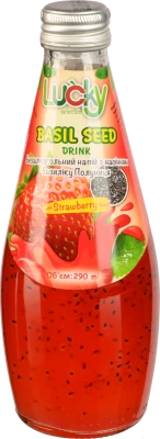 Напій Lucky 290мл Полуниця з насінням базиліка