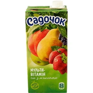 Сік з м'якоттю стерилізований Мультивітамін Садочок 0.95л