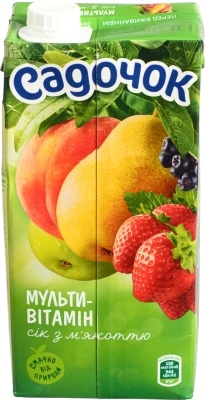 Сік з м'якоттю стерилізований Мультивітамін Садочок 0.95л