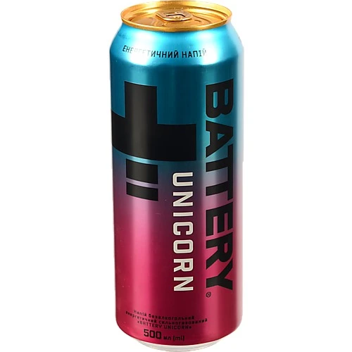 Напій енергетичний безалкогольний сильногазований Unicorn Battery 500мл