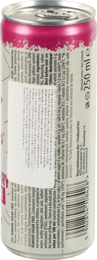 Енергетичний напій Komodo 0.25л полуниця без цукру