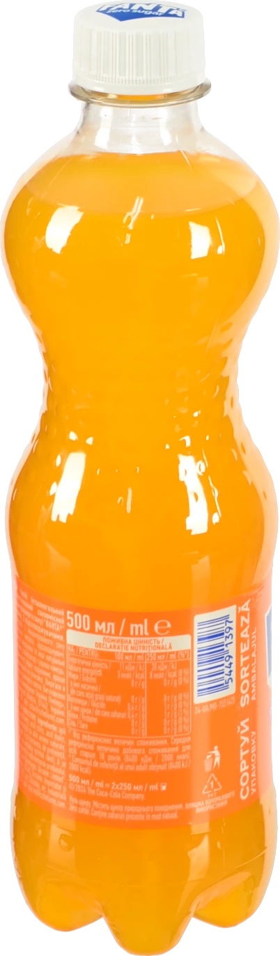 Напій Fanta 0.5л апельсин без цукру