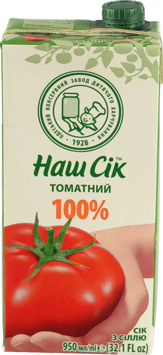 Сік томатний з сіллю Наш сік т/п 0.95л