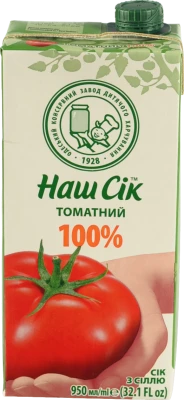 Сік томатний з сіллю Наш сік т/п 0.95л