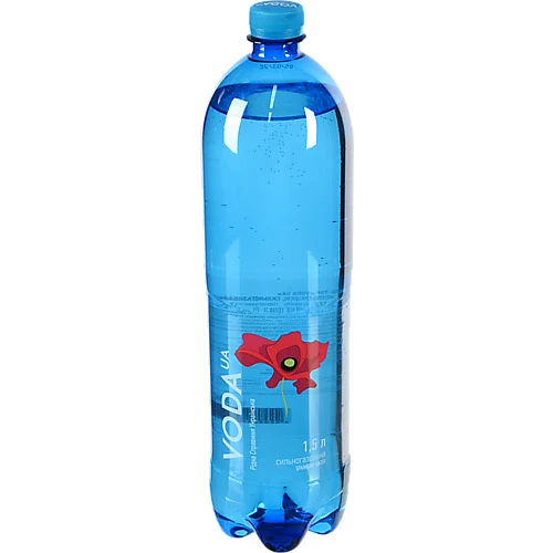 Вода питна ТМ VODA UA.Рідна Справжня Українська. 1.5 л.. сильногаз. ПЕТ