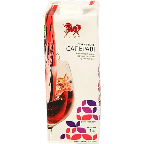 Вино Unico 1л сапераві червоне сухе