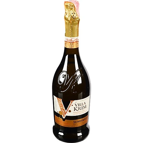 Вино ігристе 0.75л 10-13.5% біле напівсолодке Villa Krim пл