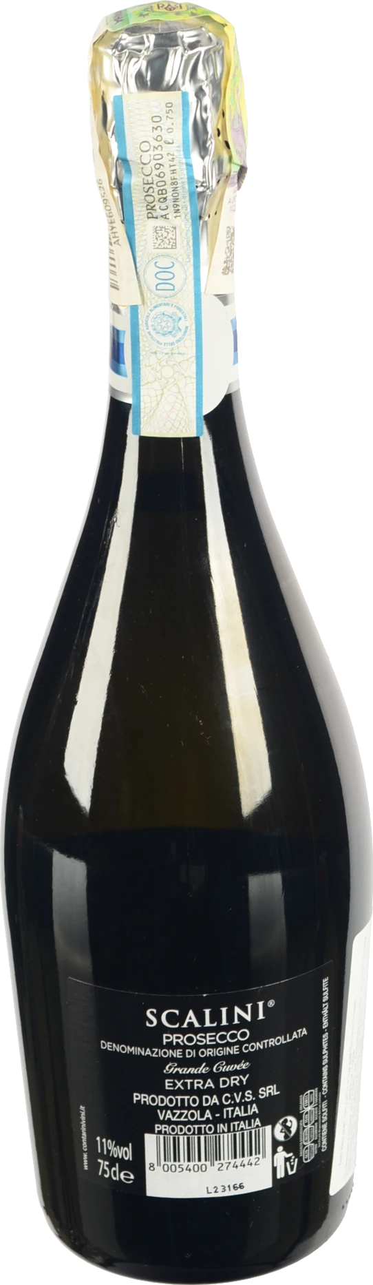Вино ігристе Scalini 0.75л просеко спуманте гранд кюве біле екстра сухе