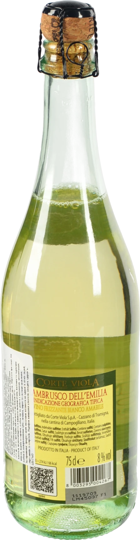 Вино напівігристе Corte Viola 0.75л ламбруско емілія IGT біле солодке 8