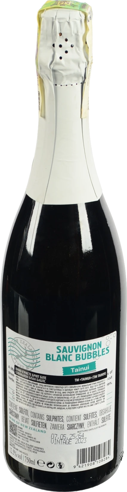 Вино ігристе Sauvignon Blanc Bubbles брют біле 0.75л ТМ Tainui