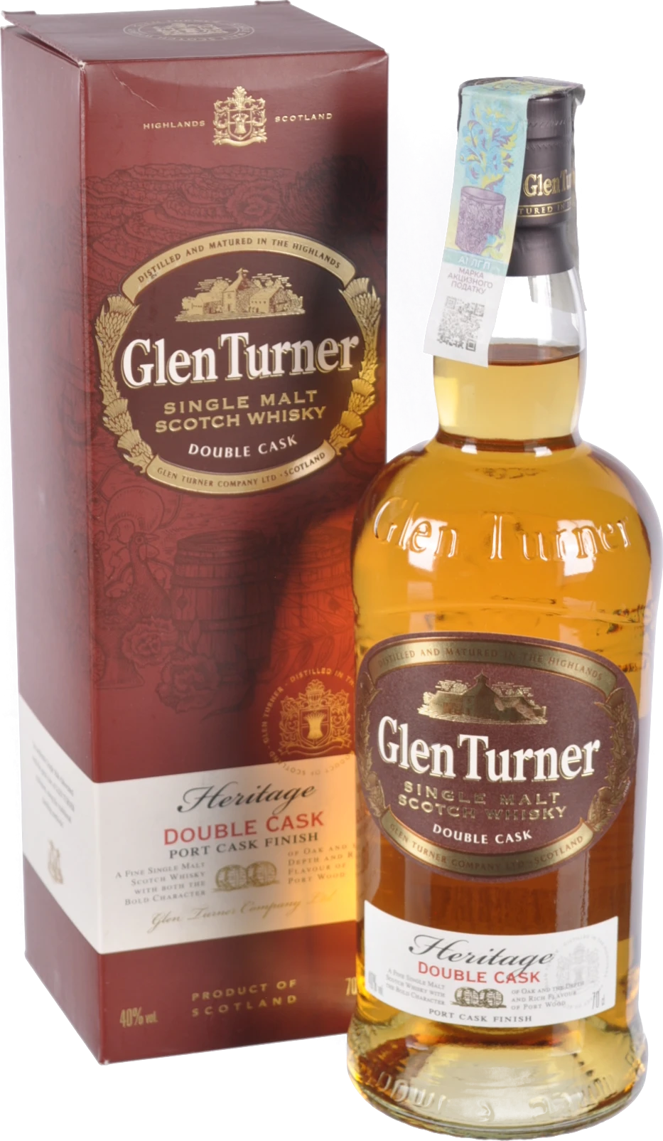 Віскі Glen Turner Heritage Double Cask 0.7л тубус