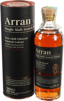 Віскі Arran Port Cask Finish Single Malt Scotch Whisky 50% 0.7л, у тубусі