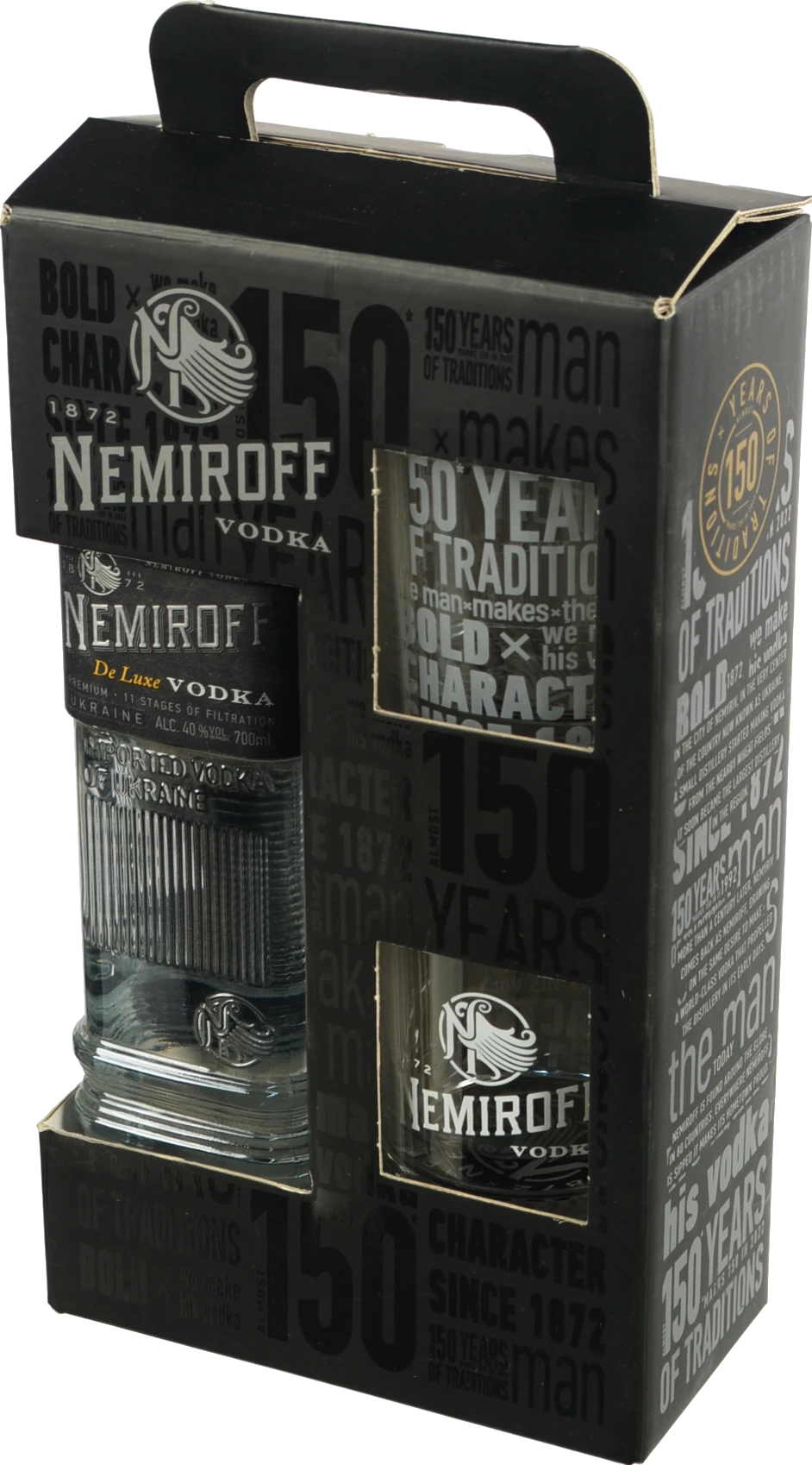 Подарунковий набір Nemiroff 0.7л Люкс + 2 склянки