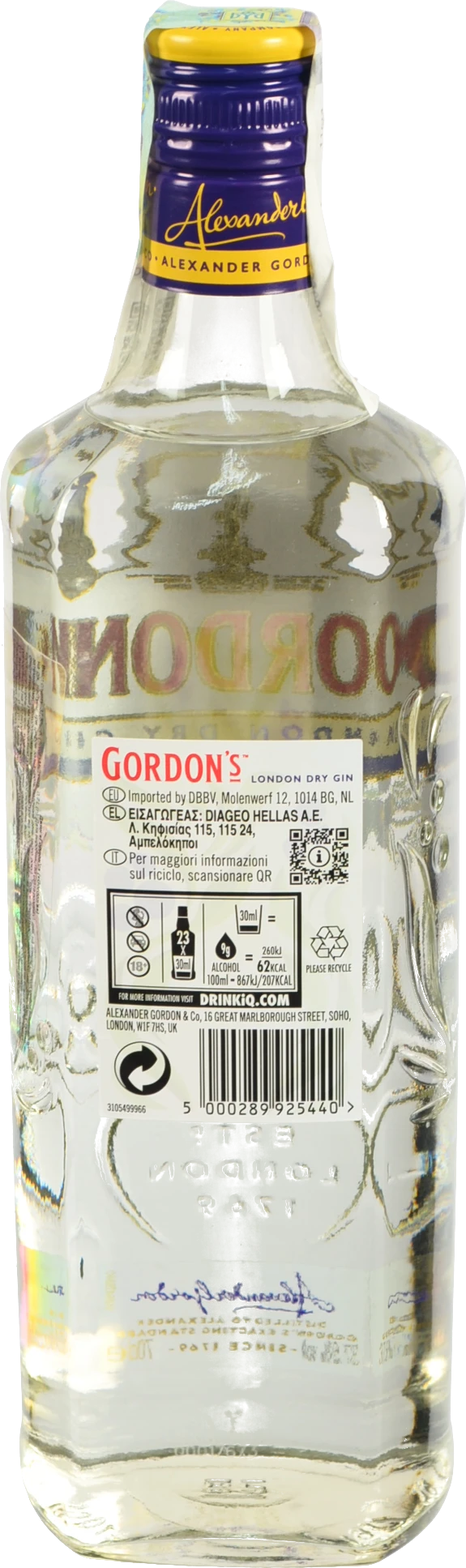 Джин Gordon's London Dry 0.7л 37.5%