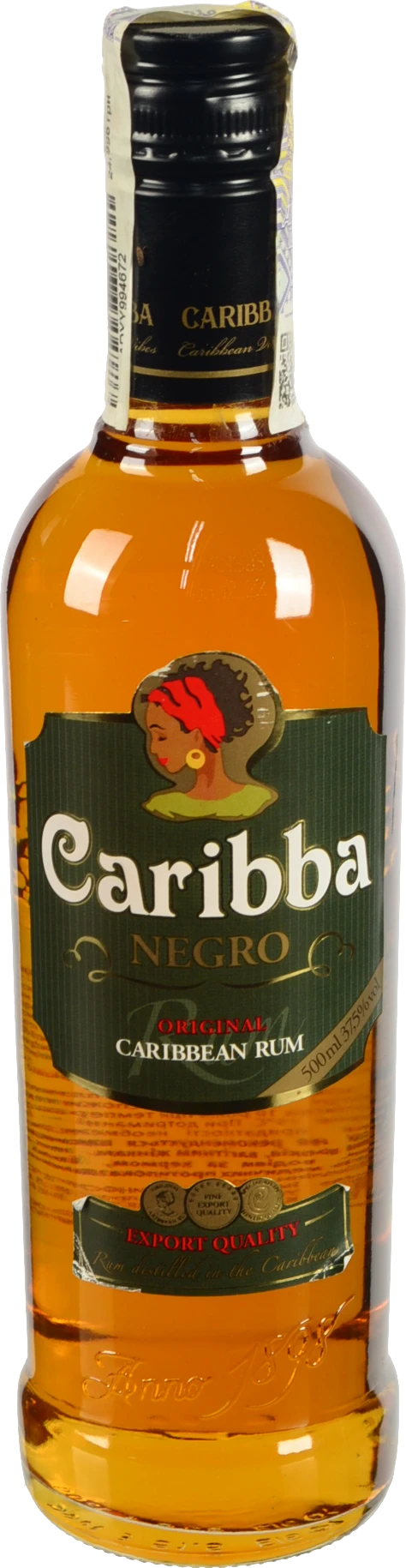 Ром Caribba Negro темний, 0,5 л, 37,5%