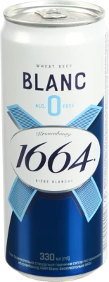 Пиво безалкогольне Kronenbourg 1664 Blanc спеціальне пшеничне світле пастеризоване 0,33 л