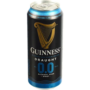 Пиво безалкогольне Guinness Draught 0.0 темне пастеризоване, 0,44 л