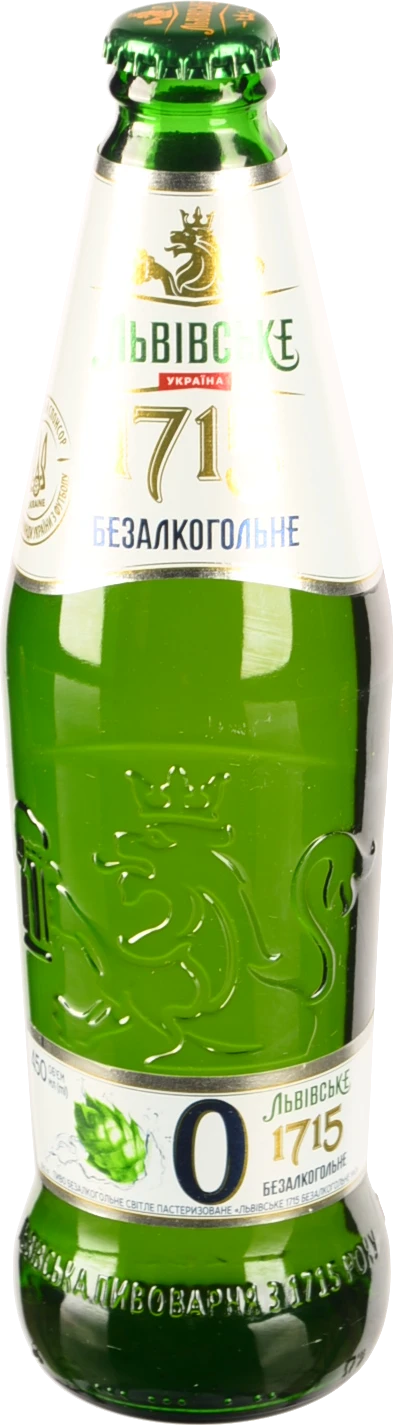 Пиво Львівське 0.45л 0.5% світле пастеризоване безалкогольне №0 1715