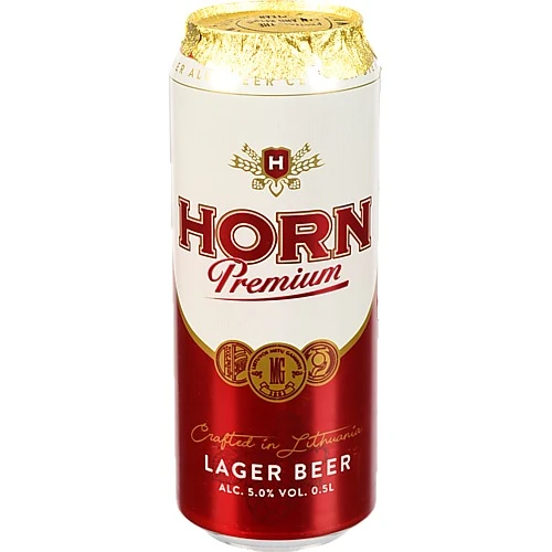 Пиво Horn Premium 0.5л світле фільтроване з.б