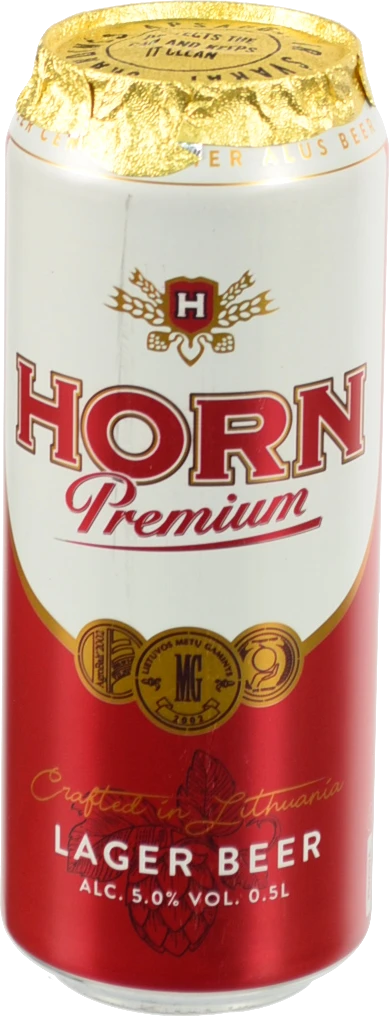 Пиво Horn Premium 0.5л світле фільтроване з.б