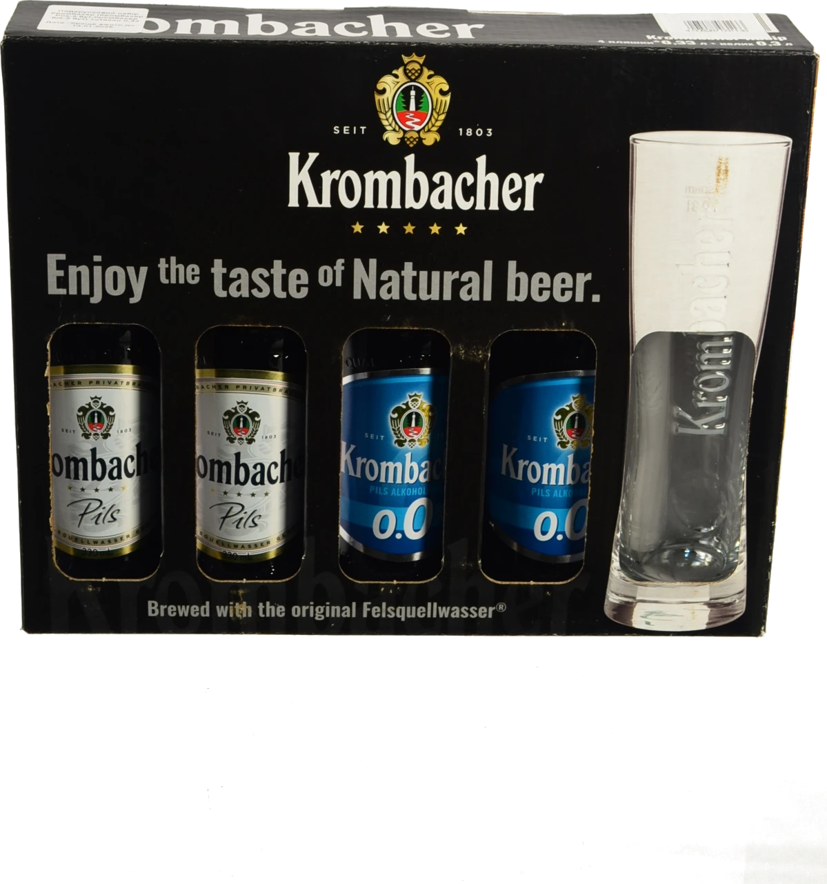 Набір пива Krombacher 4x0.33л + келих