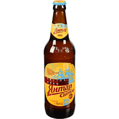 Пиво 0.5л 4.2% світле пастеризоване Янтар пл