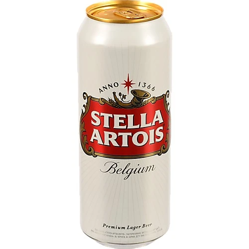 Пиво Stella Artois 0.5л 5% світле пастеризоване з/б