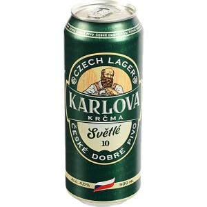 Пиво світле фільтроване пастеризоване «Světlé» ТМ «Karlova Krčma», 4,0%, 0,5 л, б.м.